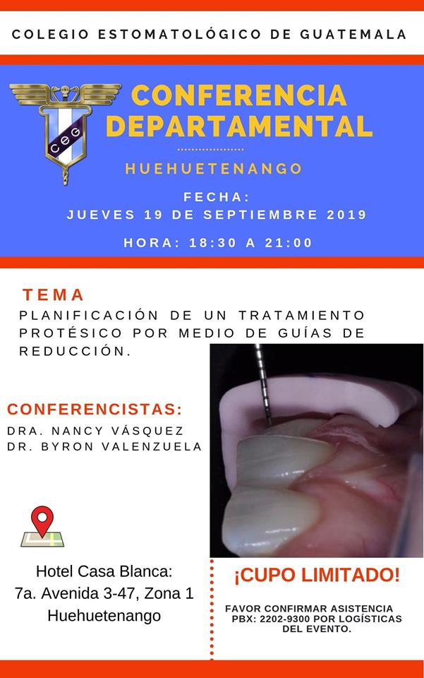 Conferencia Departamental: Planificación de un tratamiento protésico por medio de guías de reducción.