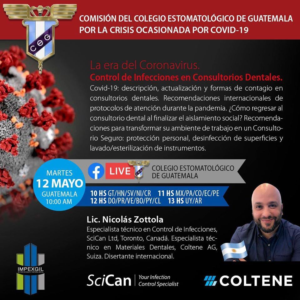 Charla – La era del Coronavirus. Control de Infecciones en Consultorios Dental – Comisión del Colegio Estomatológico de Guatemala por Crisis ocasionada por Covid-19