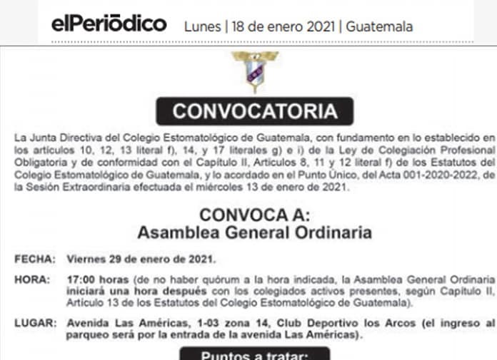 Convocatoria Asamblea General Ordinaria