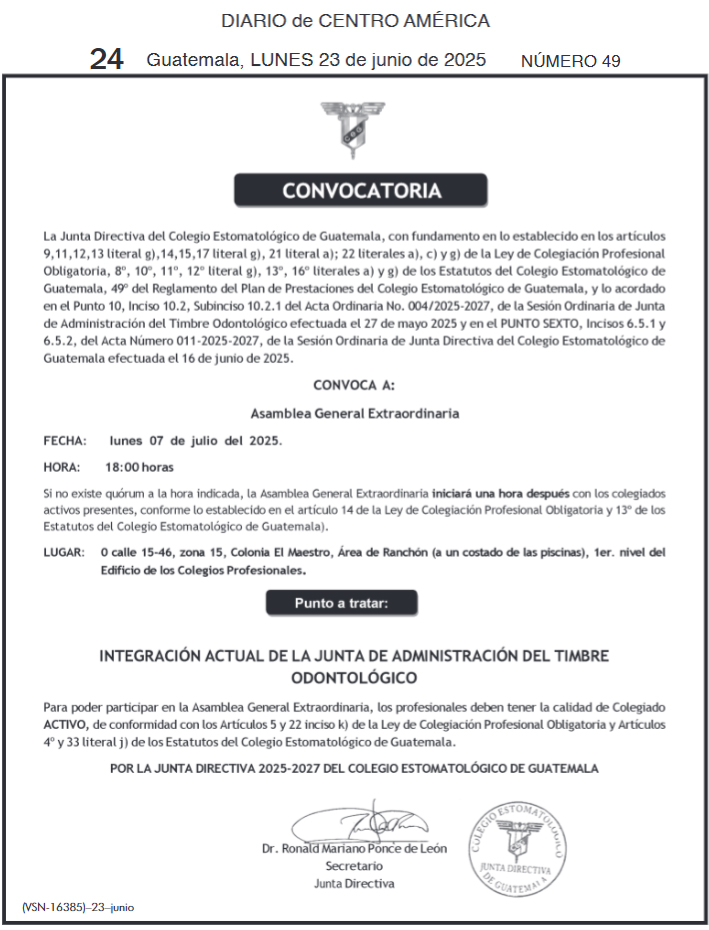 Asamblea Extraordinaria 7 de Julio