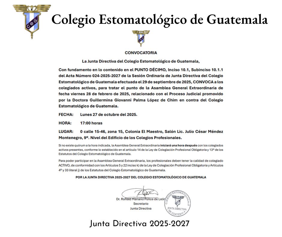 Convocatoria 27 de octubre 2025