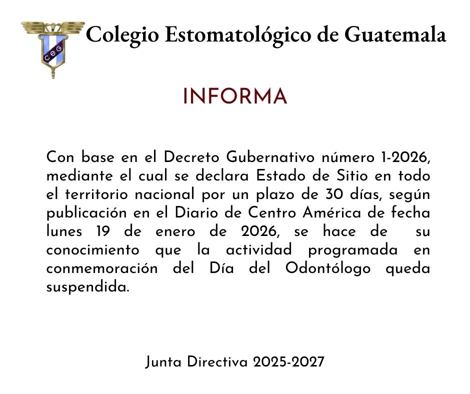 Suspensión actividad en conmemoración del Día del Odontólogo
